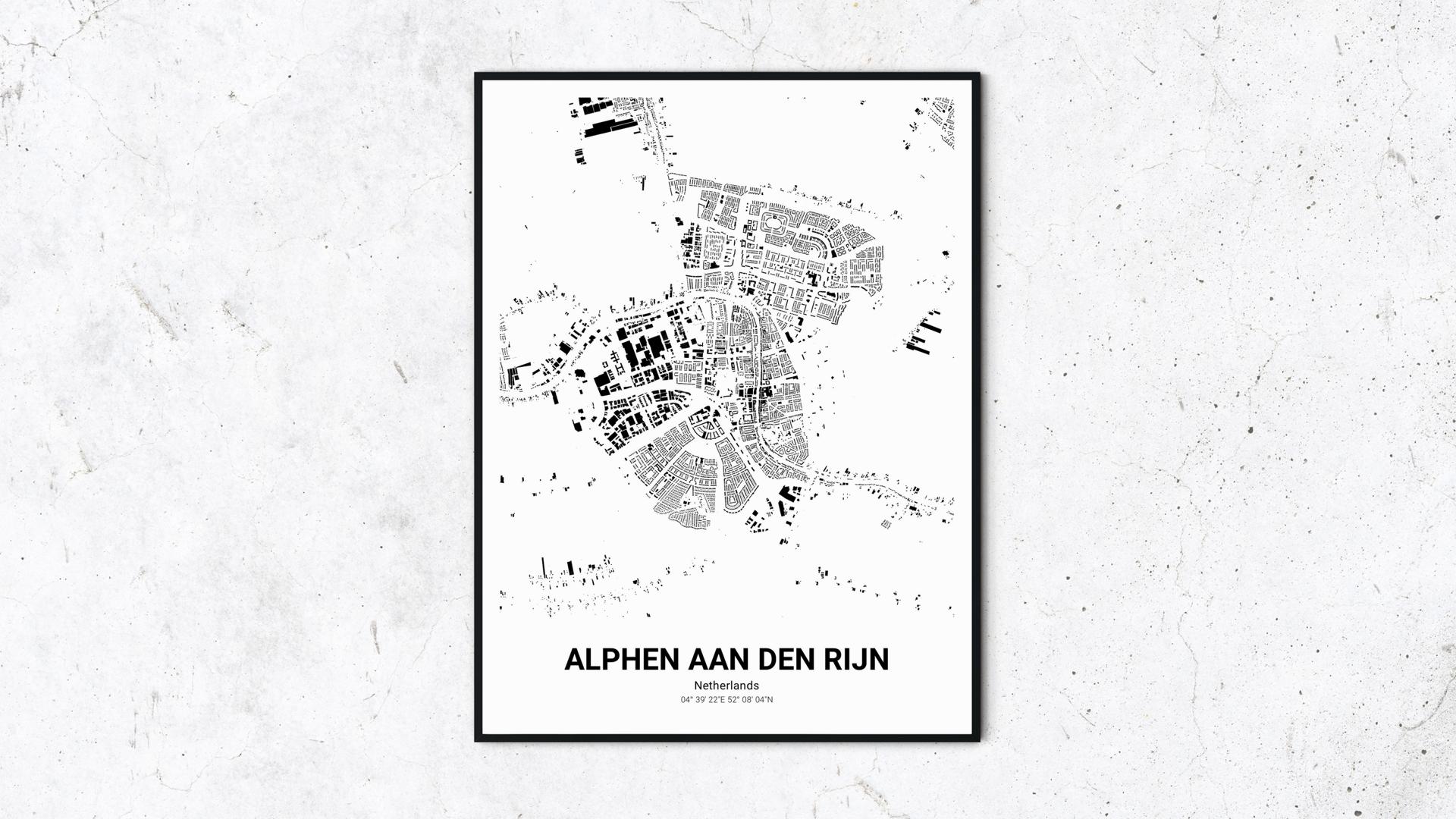 Cartida - Schwarzplan von Alphen am Rhein - Zuid-Holland - Niederlande